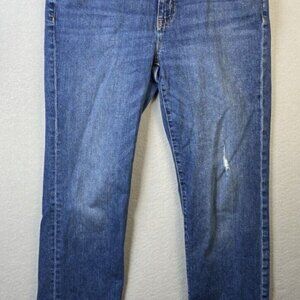 Lauren Ralph Lauren Blue Jeans Womens 8 Straight‎ Leg Mid Rise Green Label 30x26